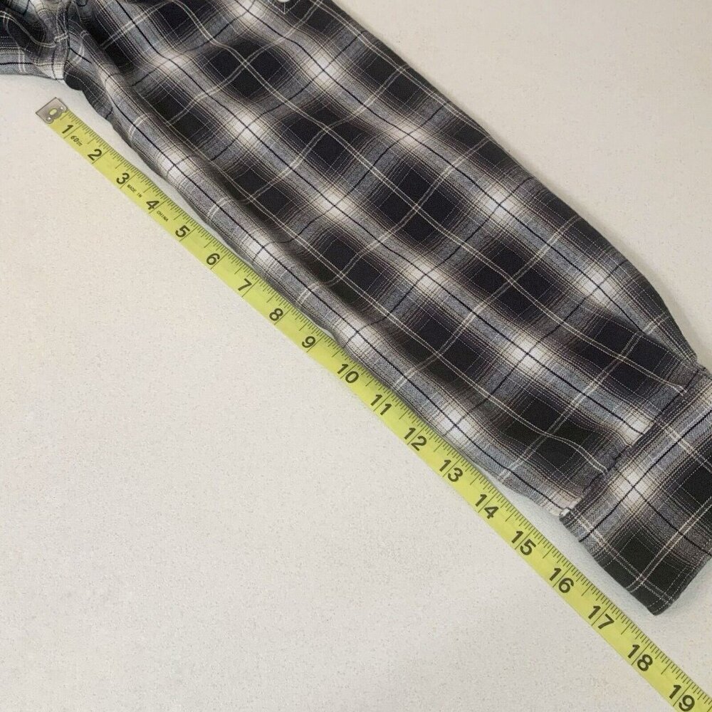 Ralph Lauren plaid flannel shirt Womens Medium‎ Black Cream Lauren Jeans Cotton - Picture 11 of 12